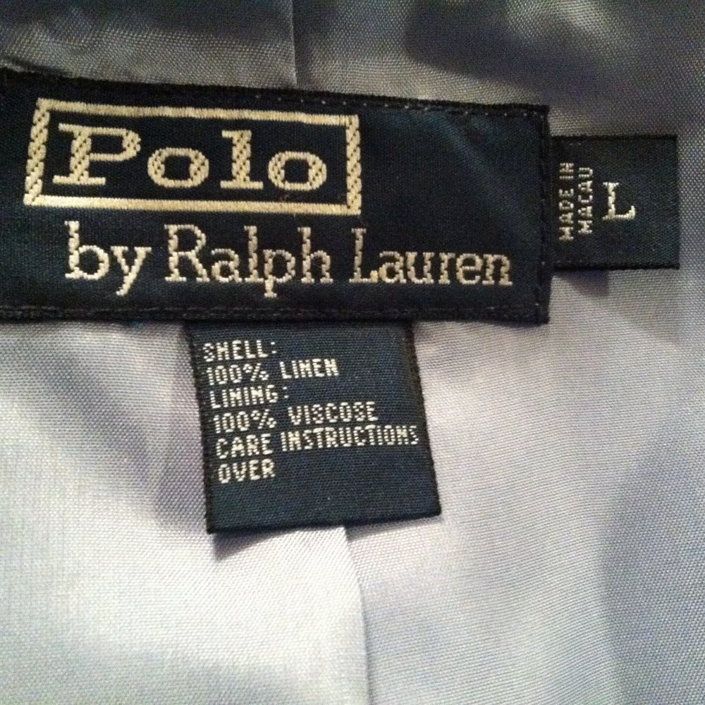 POLO RALPH LAUREN MENS NEW 100% LINEN SINGLE VENTED SPORT COAT BLAZER SIZE: L - Picture 9 of 9